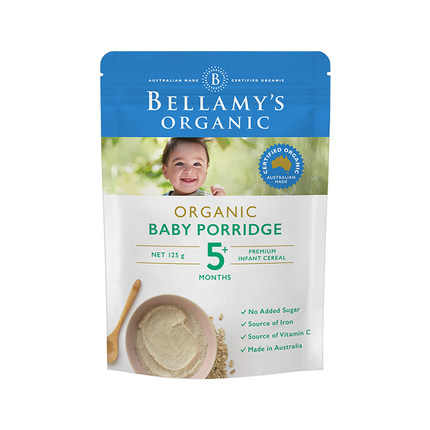 Bellamy's贝拉米燕麦米粉5+ 125g 燕麦粥 婴儿宝宝辅食含铁维生素