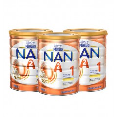 （包邮）Nestle雀巢NAN能恩A2婴幼儿配方牛奶粉1段一段 800g 3罐装AAA