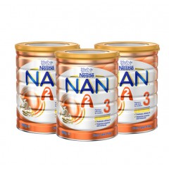 （包邮）Nestle雀巢NAN能恩A2婴幼儿配方牛奶粉3段三段 800g 3罐装AAA